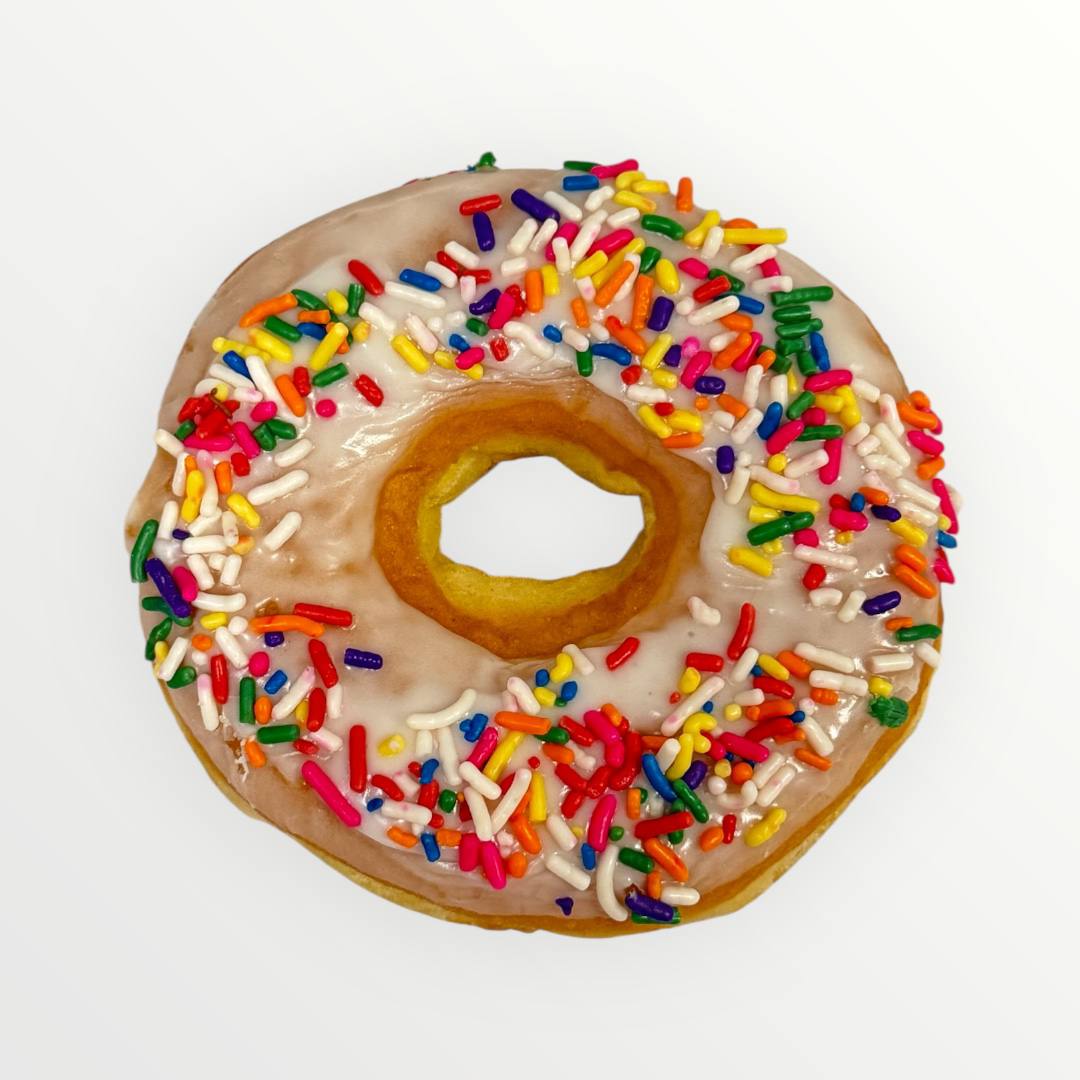 Vanilla Frosted Raise With Rainbow Sprinkle