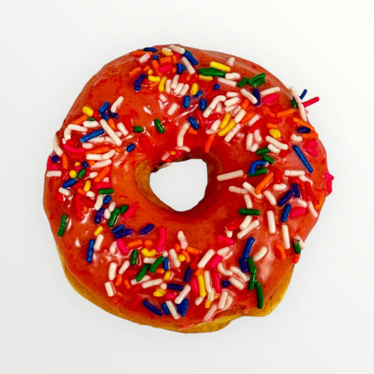 Cherry Frosted Raise With Rainbow Sprinkle