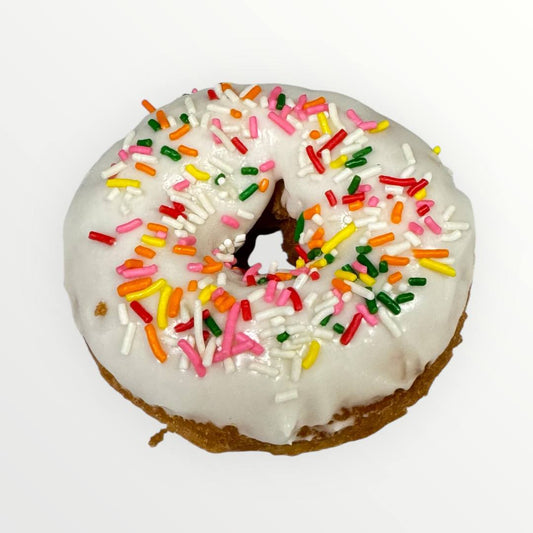 Vanilla Frosted With Rainbow Sprinkle Cake